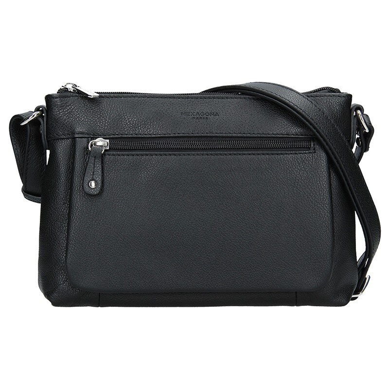 Dámska kožená crossbody kabelka Hexagona Violla - čierna 48227854