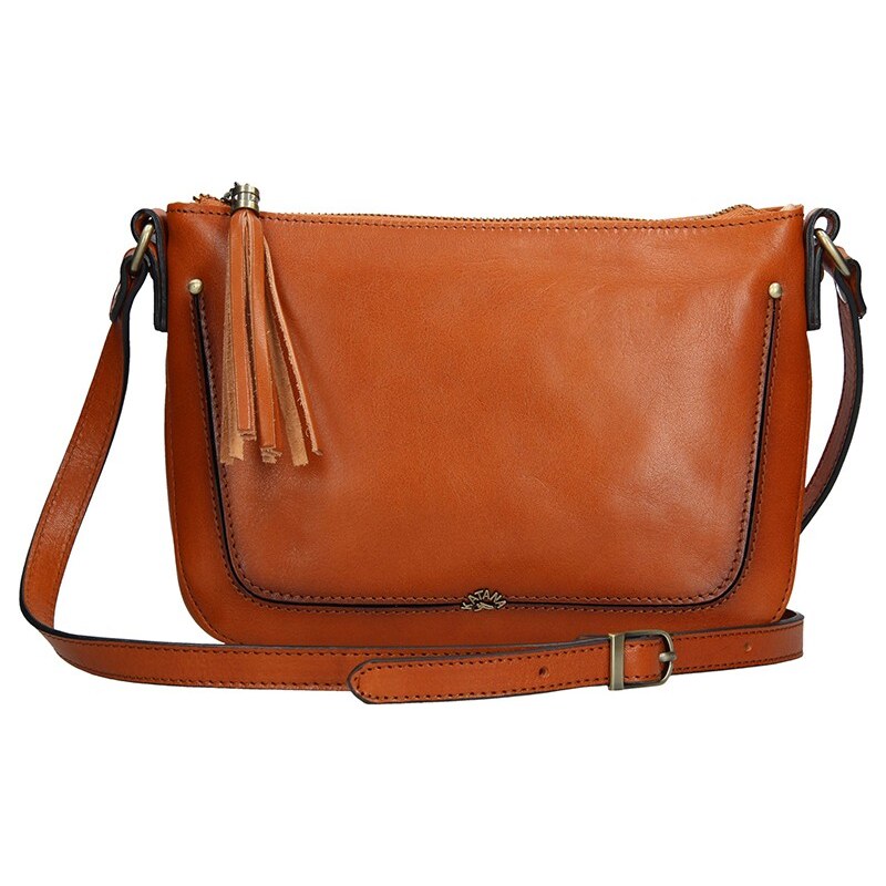 Kožená dámska crosbody kabelka Katana Rena - hnedá 24847468