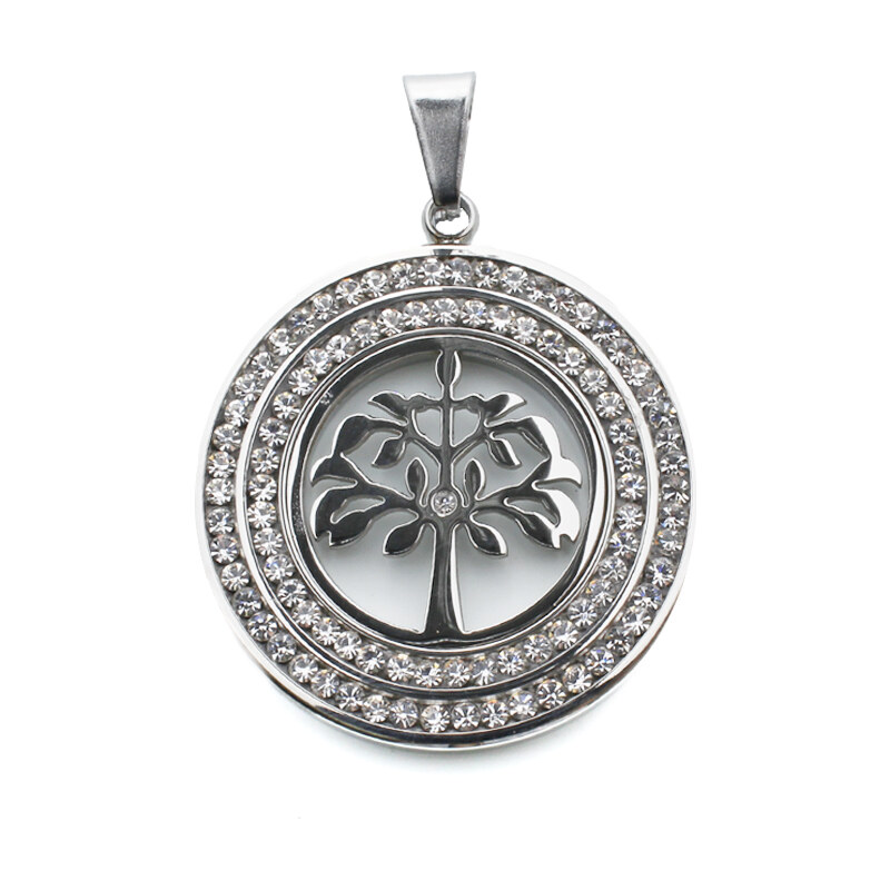 BM Jewellery Prívesok strom života z chirurgickej ocele so zirkónmi 11742222