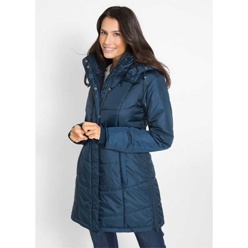 bonprix Dlhá prešívaná bunda, vatovaná, farba modrá 45853577