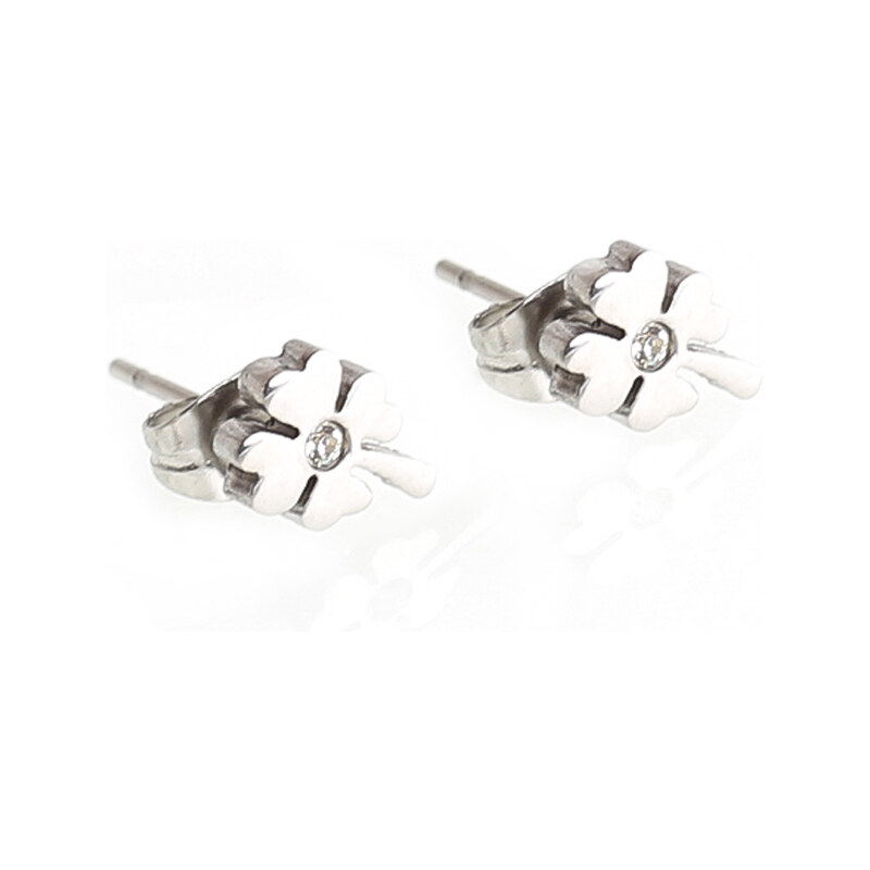 BM Jewellery Náušnice z chirurgickej ocele štvorlístok S735016 11742188