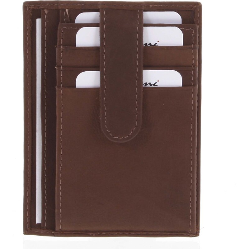 Kožená peňaženka do vrecka hnedá - Delami 3939 hnedá 11742428