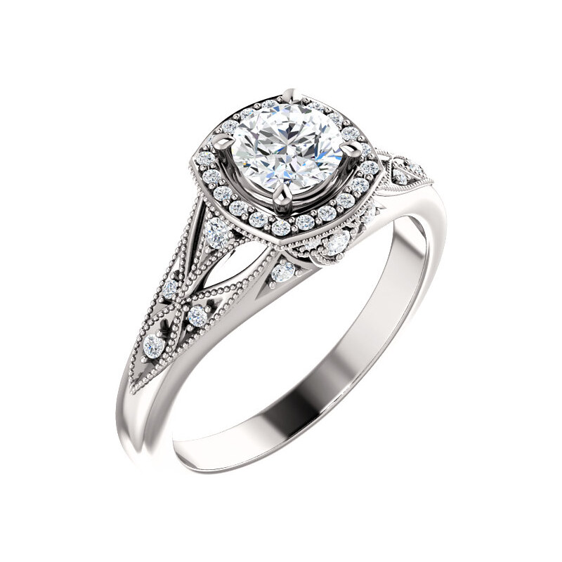 Briliantový prsteň, biele zlato 22154B/B/X