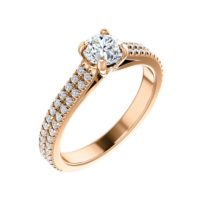 Briliantový prsteň, ružové zlato 22157B