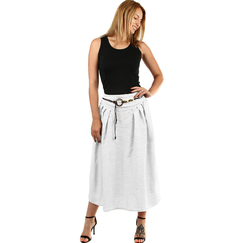 Glara Dámska dlhá balónová sukňa lanová 11785284