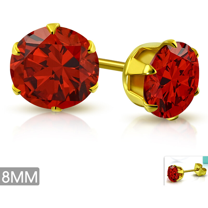 CITY STORM Pozlátené napichovacie náušnice z chirurgickej ocele s 66853792