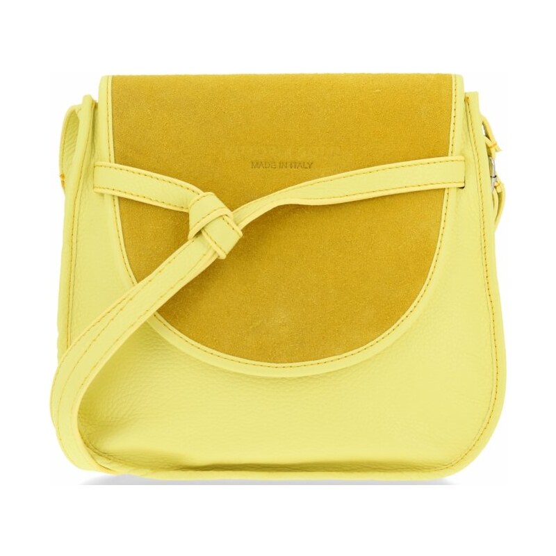 Kožené kabelka listonoška Vittoria Gotti limetková V5985 27612252