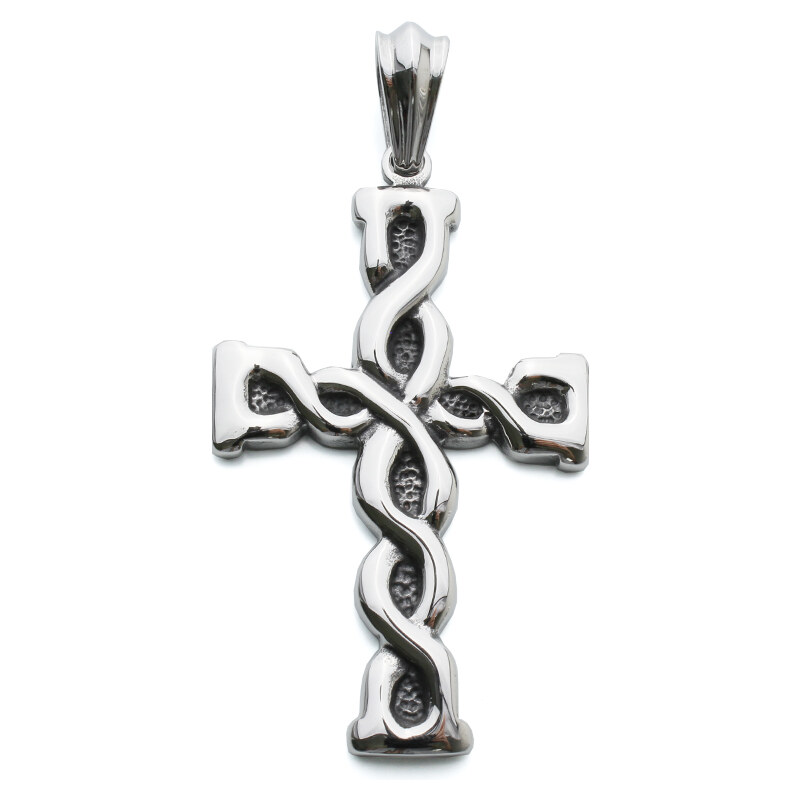 BM Jewellery Prívesok prepletený kríž z chirurgickej ocele S755105 11742202