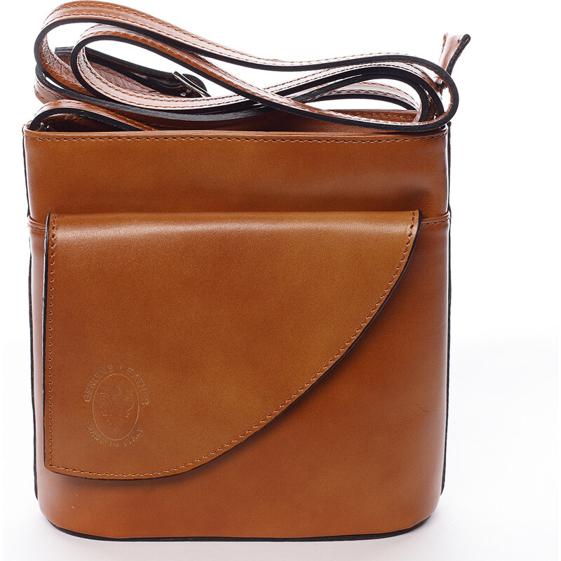 Delami Vera Pelle Dámska kožená crossbody kabelka koňaková - Delami 51563419