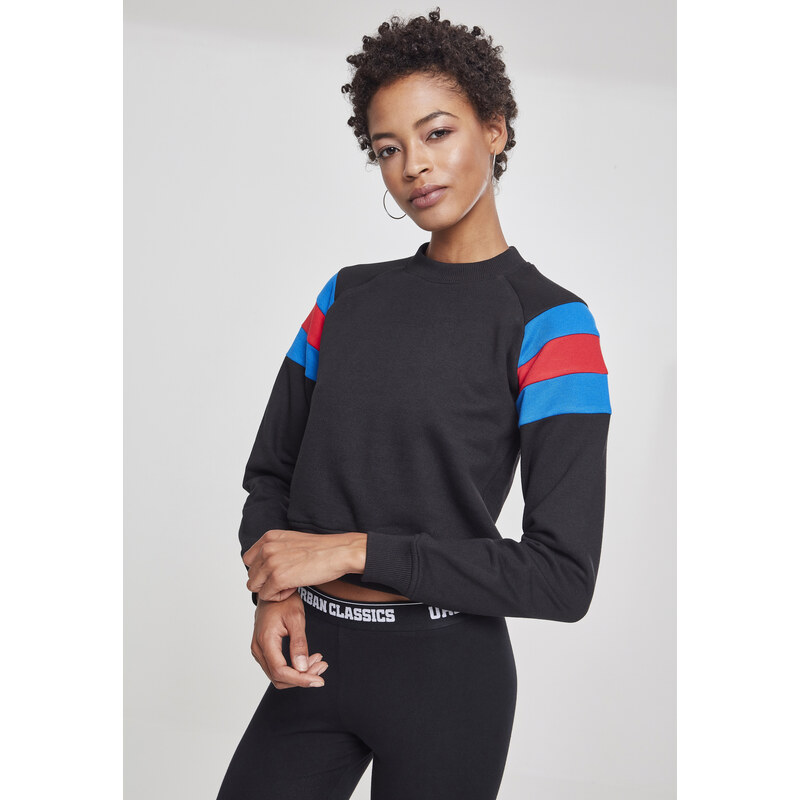 Urban Classics Ladies Sleeve Stripe Crew Black/Light Blue/Tan 67526389