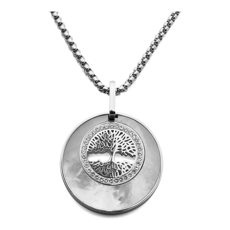 BM Jewellery Náhrdelník strom života sa zirkónmi z chirurgickej ocele 11943670