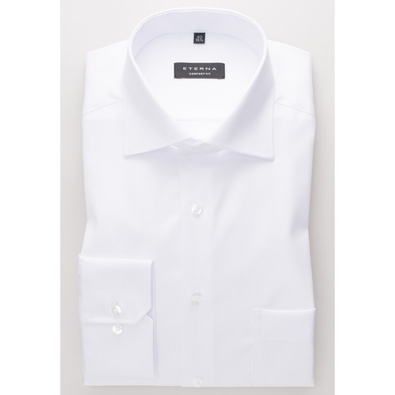 ETERNA Comfort Fit biela nepriesvitná košeľa Cover dlhý rukáv Non Iron 13336364