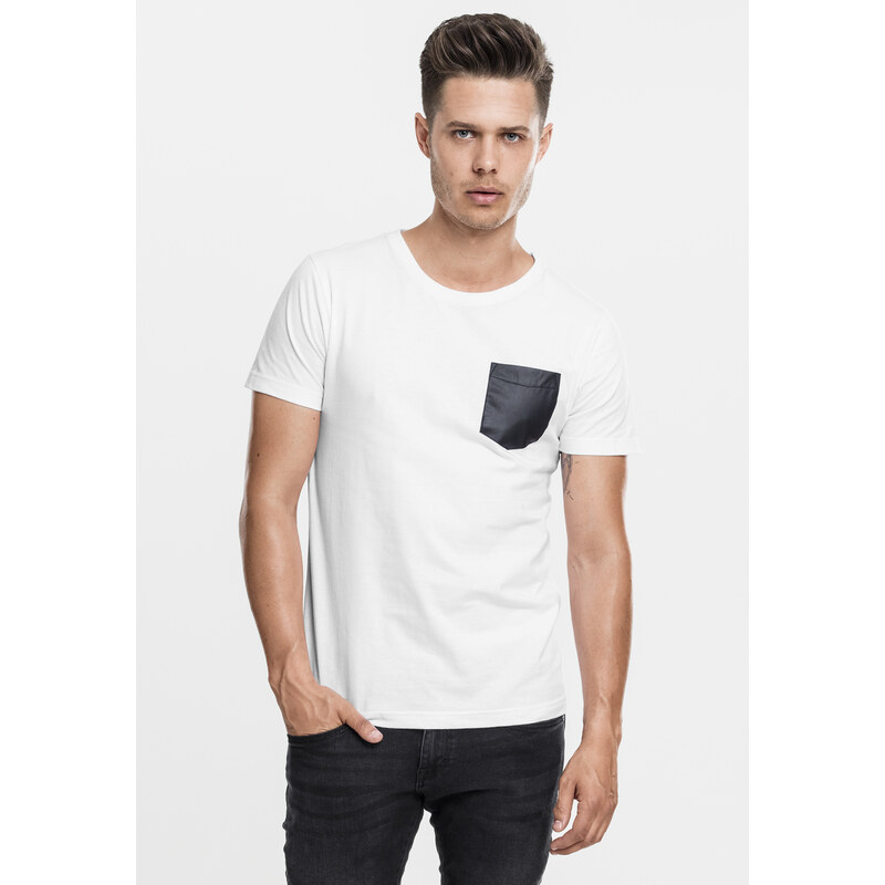 Urban Classics Pocket T-shirt made of synthetic leather wht/blk 50647134