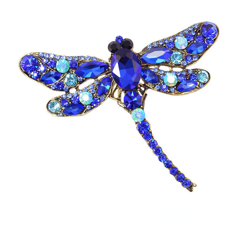 Glory Krištáľová brošňa vážka modrá 2114 11953062