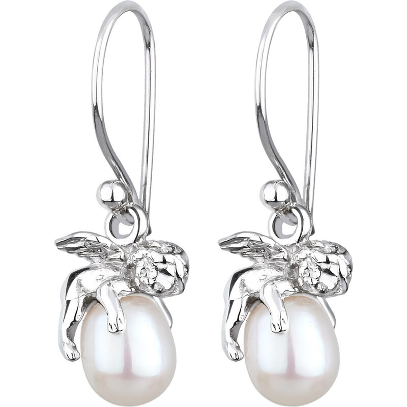 ELLI Náušnice Engel strieborná / biela 67101581