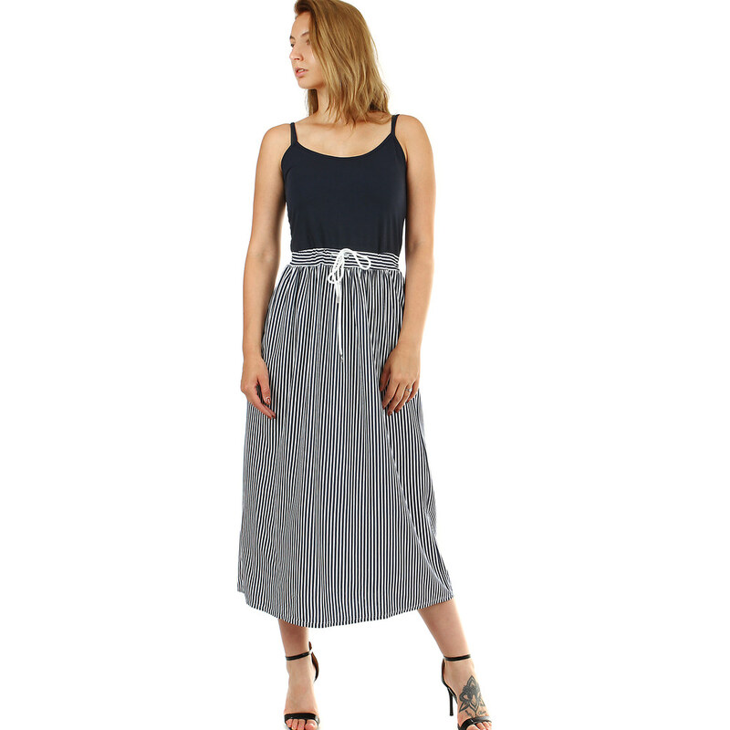 Glara Dámske dlhé šaty s prúžkami 34832124