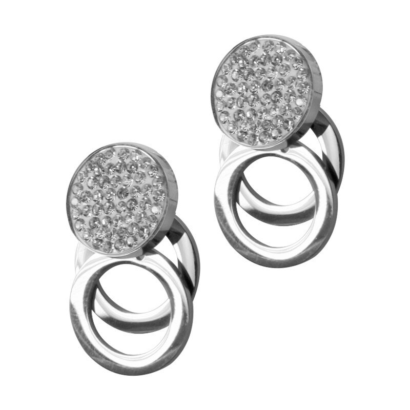 BM Jewellery Náušnice so zirkónmi z chirurgickej ocele S833090 12543133