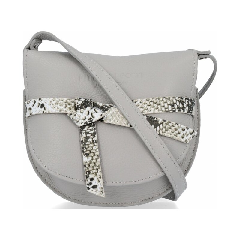 Kožené kabelka listonoška Vittoria Gotti svetlo šedá V5787C 27612297