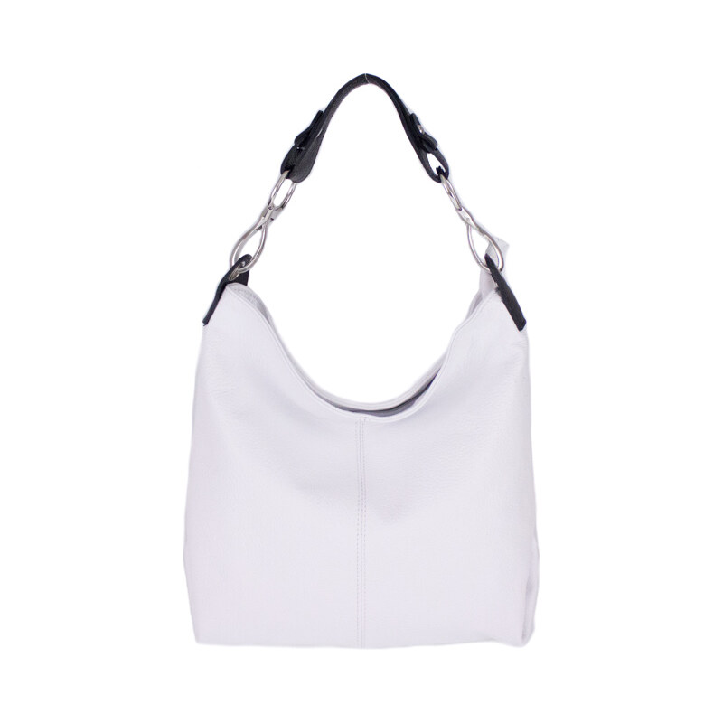 Diva Kožená dámska kabelka Shaila biela 11933896