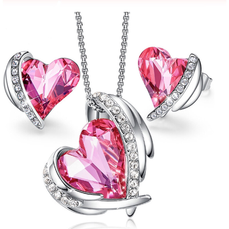 Glory Krištáľový set Pink angel strieborný 199 36686026