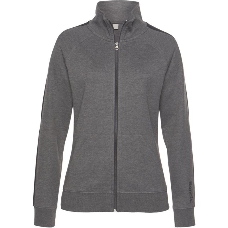 BENCH Tepláková bunda čierna / čierna melírovaná 62315095