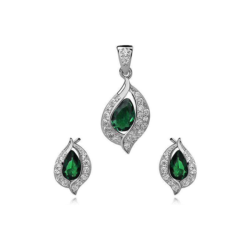 Olivie Sada strieborných šperkov LUNA SMARAGD 2685 14271560