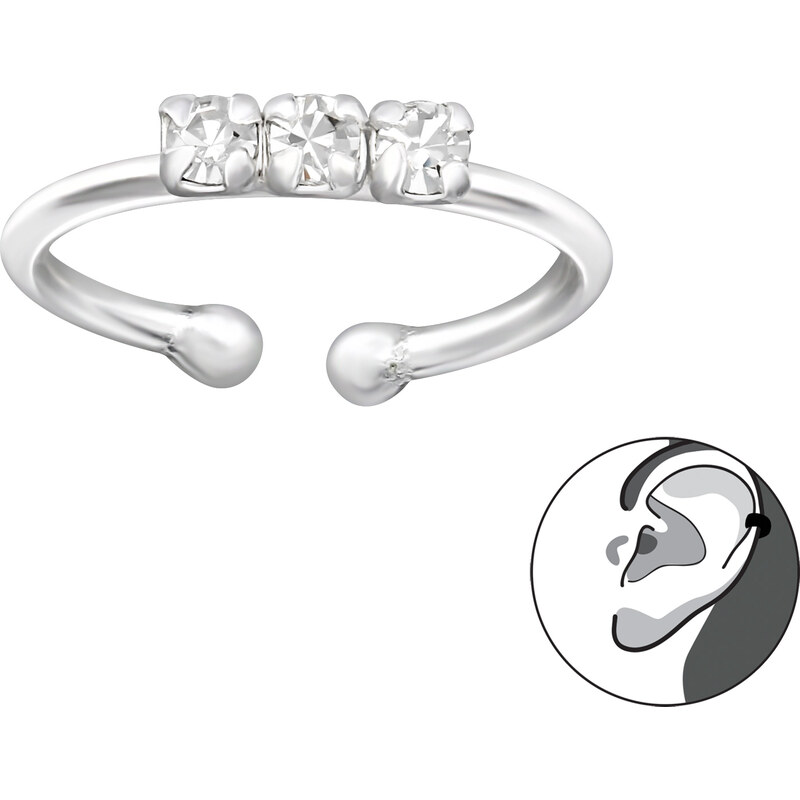 Olivie Strieborná záušnica s kryštálikmi 2752 14271611