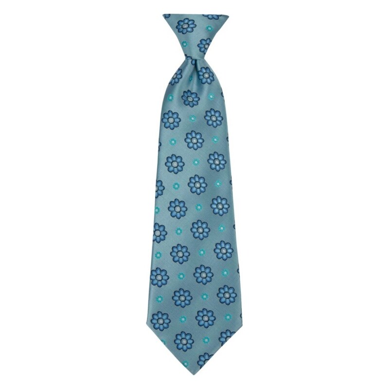 Quentino Svetle modrá dětská kravata s modrými květy