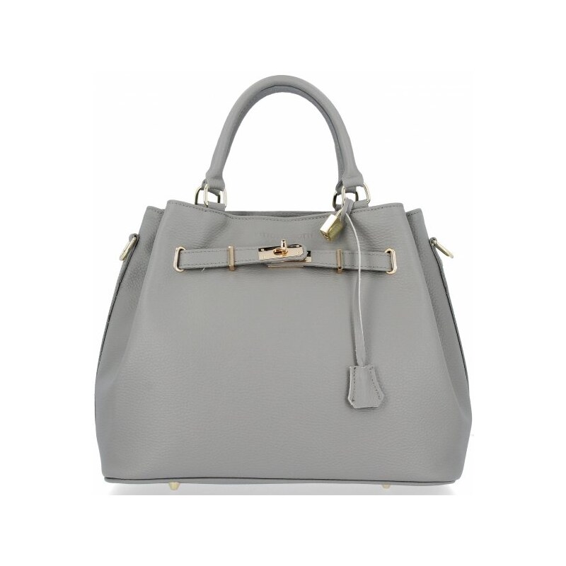 Kožené kabelka kufrík Vittoria Gotti svetlo šedá V366 64502441