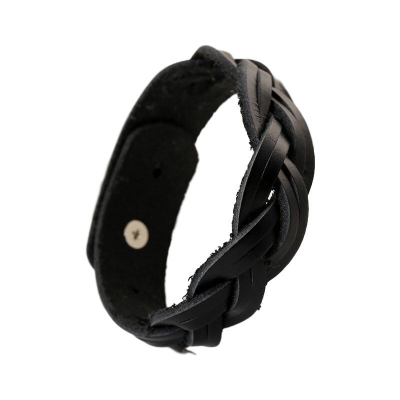 Buďchlap Prepletaný čierny náramok pre pánov 65637846