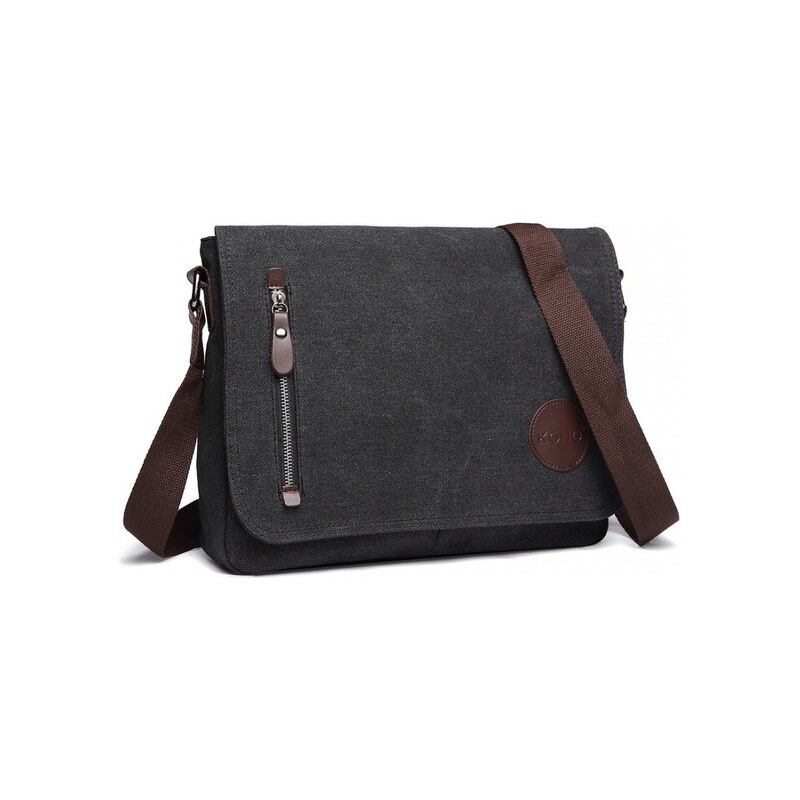 Miss Lulu Taška - Kono crossbody messenger látková, čierna 5269963