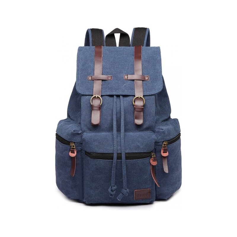 KONO Batoh - s koženými doplnkami, veľký, tmavomodrý 28272640