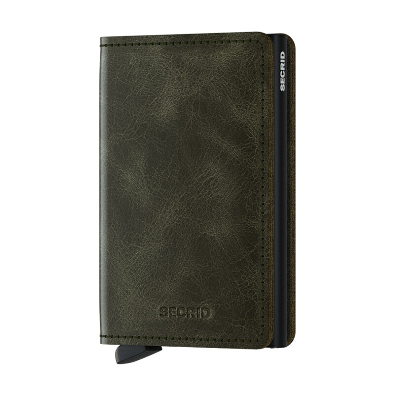 Secrid Slimwallet Vintage Olive Black - Unisex - Doplnok Secrid - 66355877