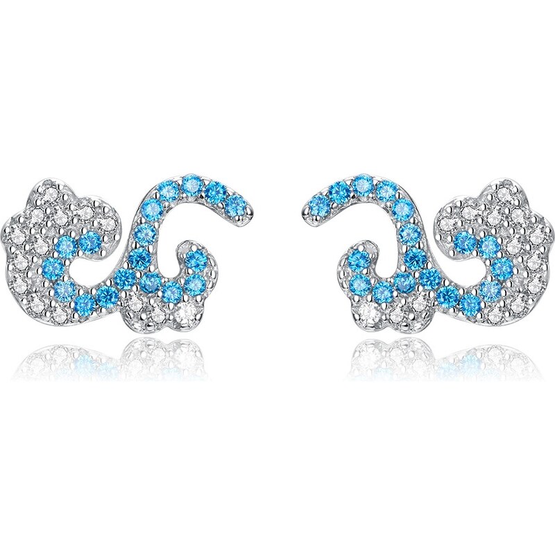 Emporial strieborné náušnice Trblietavé morské vlny BSE121 28135166