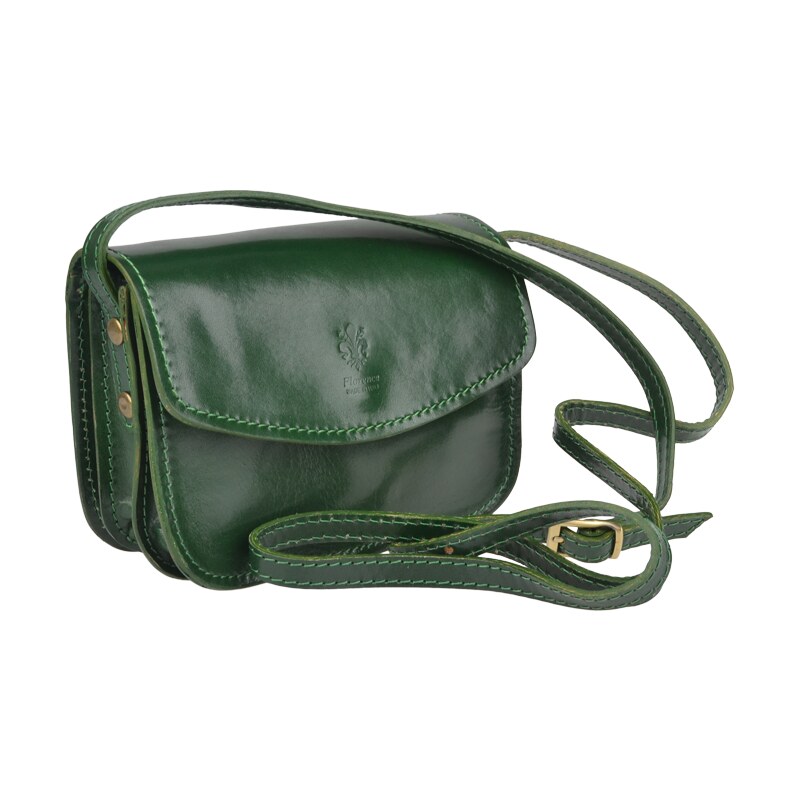 Zelená kožená talianska crossbody kabelka Lona Verde Scura NovaKabelka 12865586