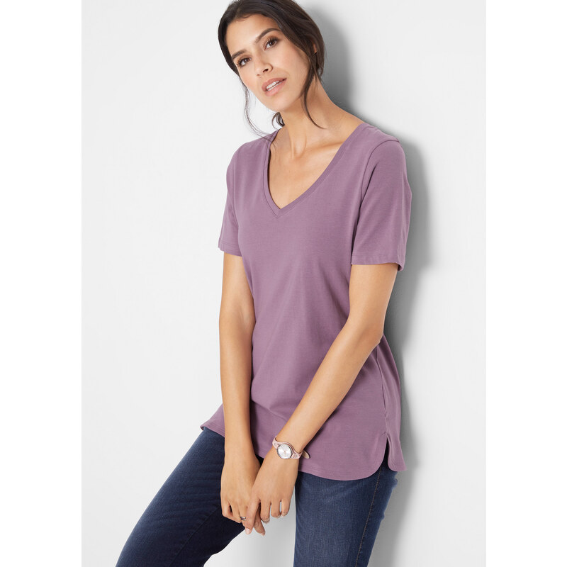 bonprix Tričko s čistou bio bavlnou, farba fialová 63692818