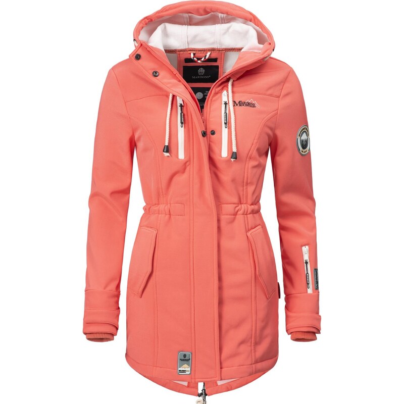 MARIKOO Funkčný kabát Zimtzicke tmavosivá / koralová / biela 65791344
