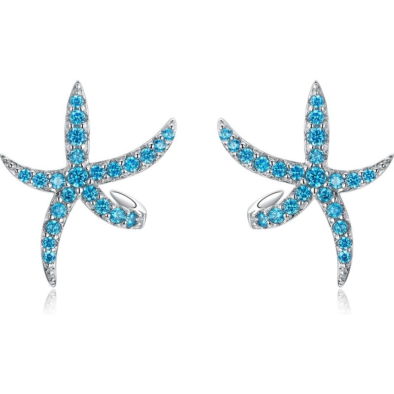 Emporial strieborné náušnice Trblietavá morská hviezdica BSE136 28150847