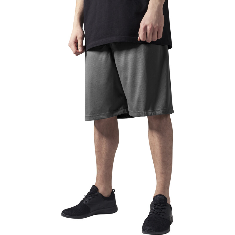 Urban Classics Mens Bball Mesh Shorts - Grey 50651889