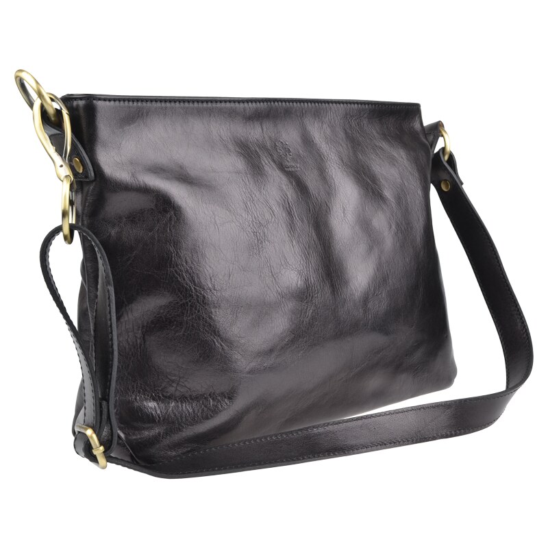 Čierna kožená talianska crossbody kabelka Corinna Nera NovaKabelka.sk 12963199