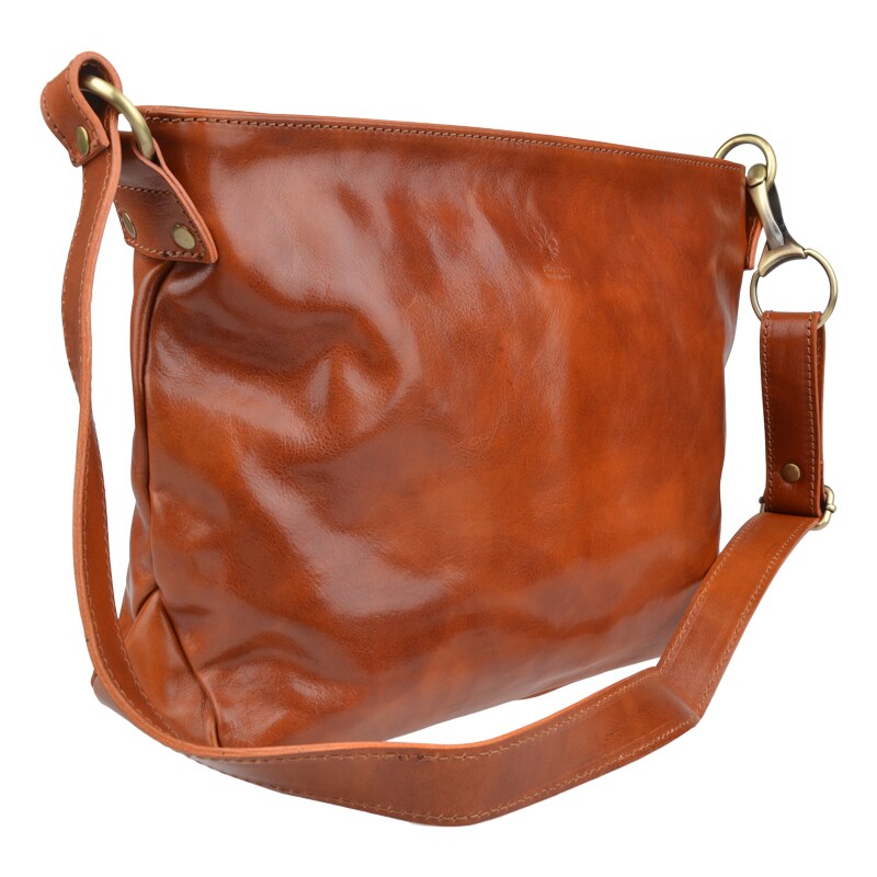 Camel kožená talianska crossbody kabelka Corinna Camel NovaKabelka.sk 12963197