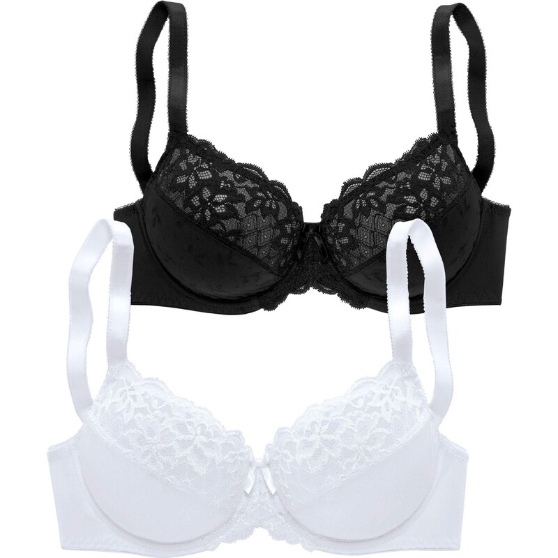 PETITE FLEUR Podprsenka čierna / biela 25814714