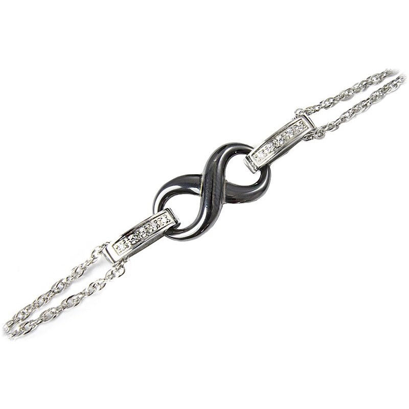 BEMI Design Dámsky náramok z chirurgickej ocele nekonečno KERAMIC 24400762