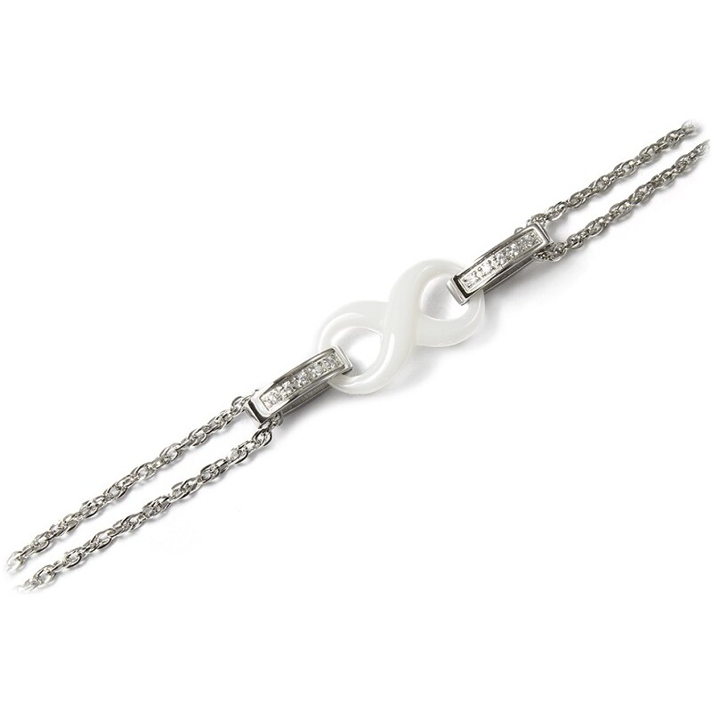 BEMI Design Dámsky náramok z chirurgickej ocele nekonečno KERAMIC 24400763