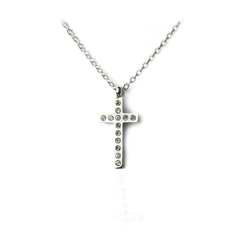 BEMI Design Dámsky náhrdelník krížik so zirkónmi z chirurgickej ocele 13399308