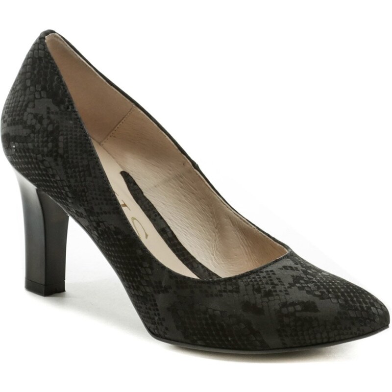 Emisi W6341-462 čierne semišové dámske lodičky na podpätku 13189800