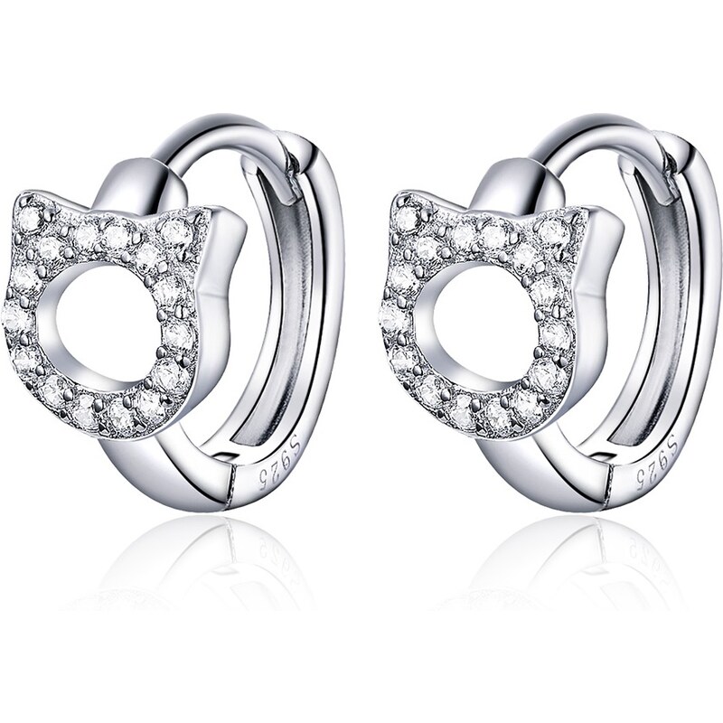 Emporial strieborné náušnice Trblietavá mačka Hello Kitty BSE171 28285952