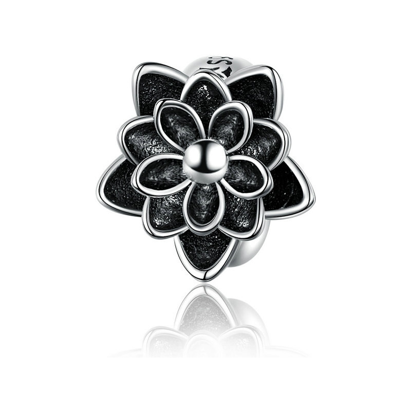 Emporial Royal Fashion prívesok Spacer Čierny lotosový kvet 41662196