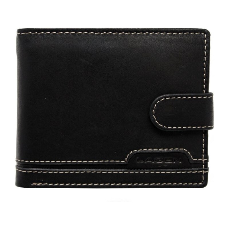 Lagen Pánska kožená peňaženka 22004 Black 35335498