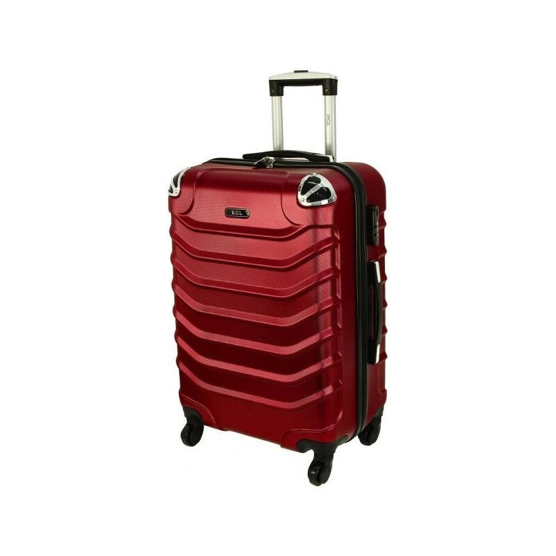Rogal Tmavočervený škrupinový cestovný kufor "Premium" - veľ. XL